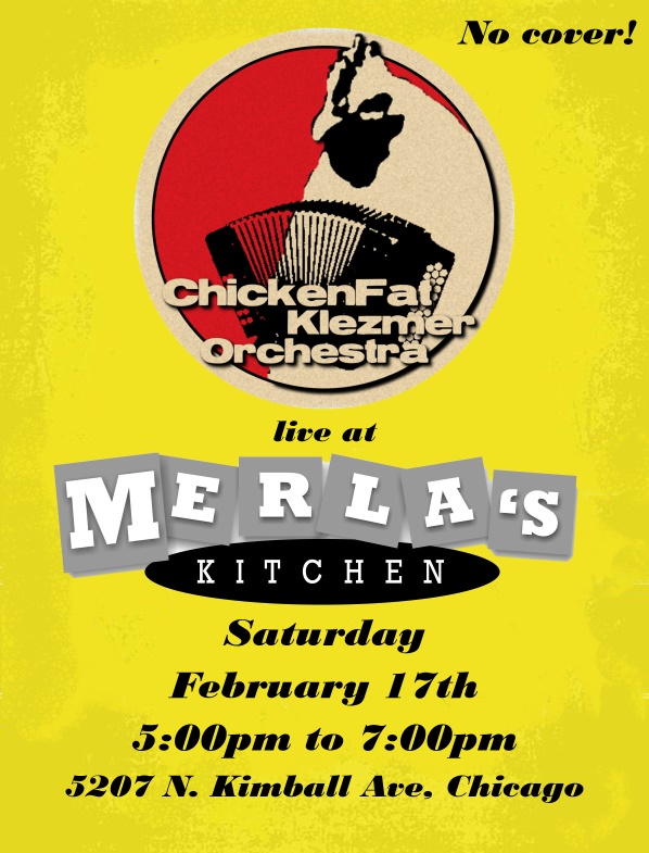 ChickenFat KLezmer at Merlas February 2018 Poster