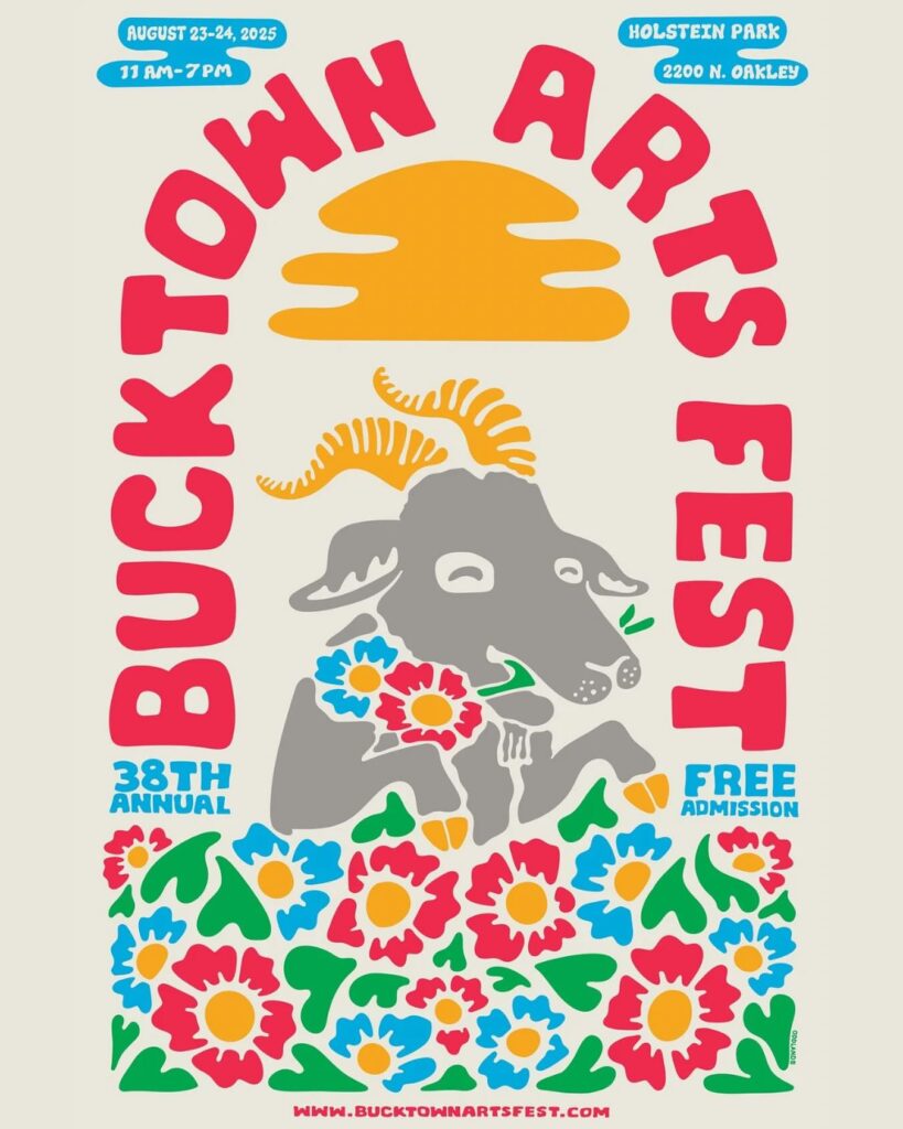 A poster advertising the 2025 Bucktown Arts Fest.